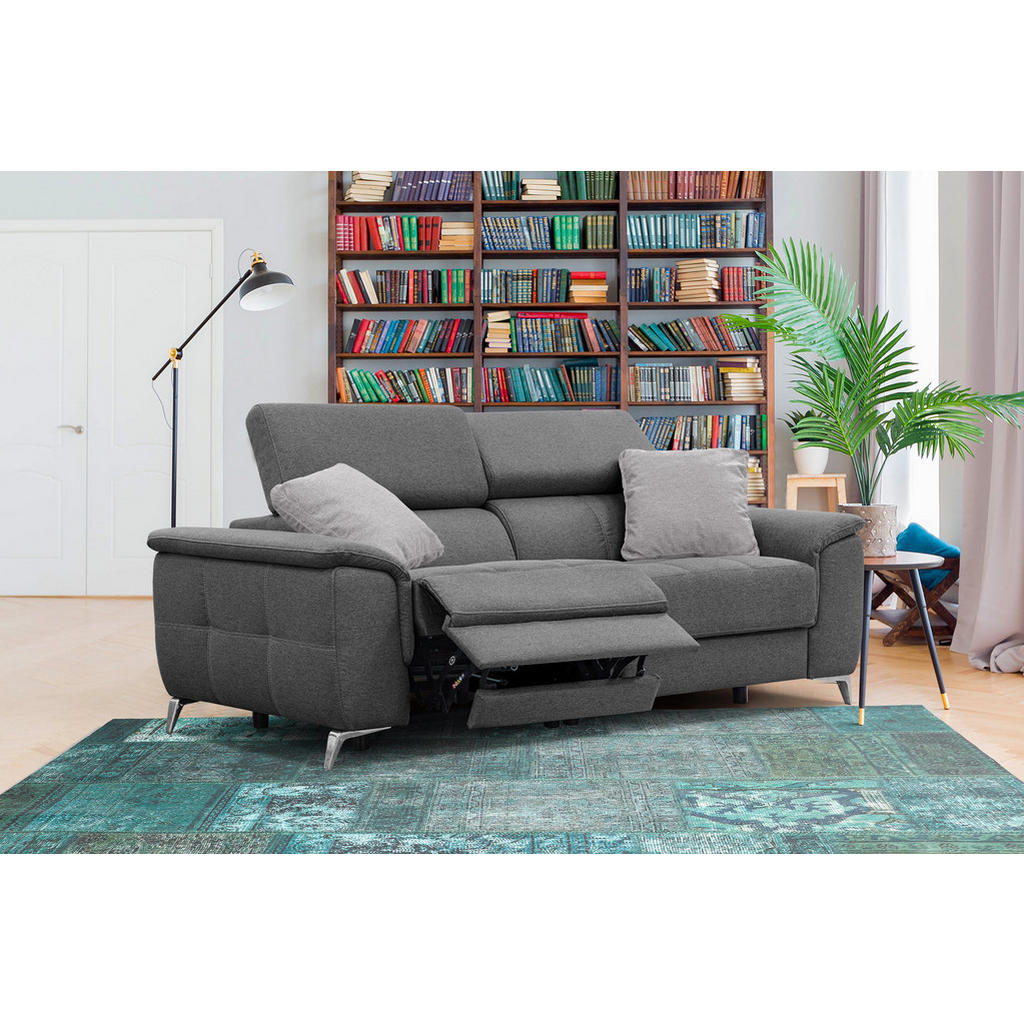 Thumbnail - Courtois Laville Sofa, Dunkelgrau, Textil, Rechteckig, 214x83x105 cm, Wohnzimmer, Sofas & Couches, Sofas, Heimkino Sofas