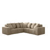 ECKSOFA Corner Ella Stoff Noel Velours Hellbeige - Ecru, Holz/Textil (246/246cm) - Kaiser Möbel
