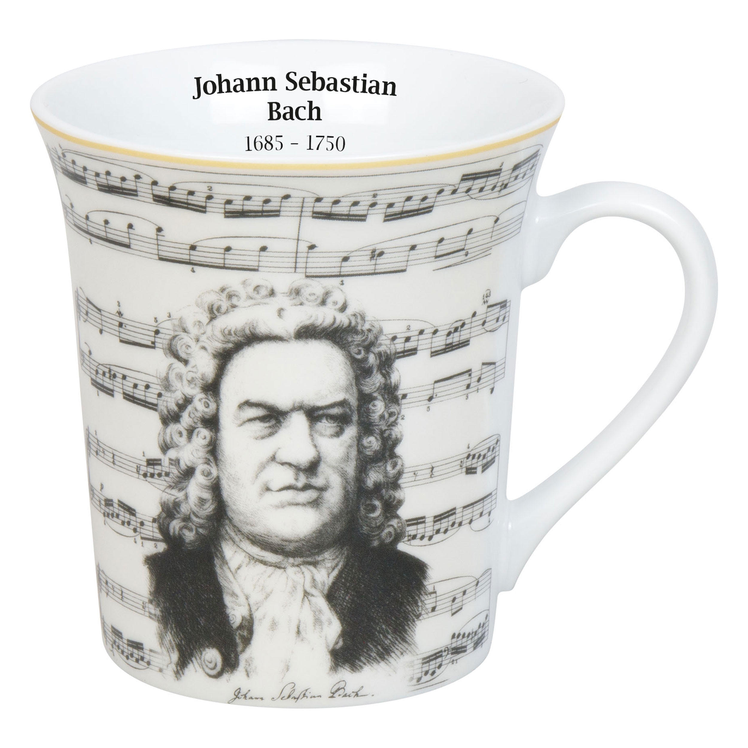 KAFFEEBECHER Komponisten Bach - Naturfarben, Keramik (0.41L) - Könitz