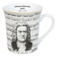 KAFFEEBECHER Komponisten Bach - Naturfarben, Keramik (0.41L) - Könitz