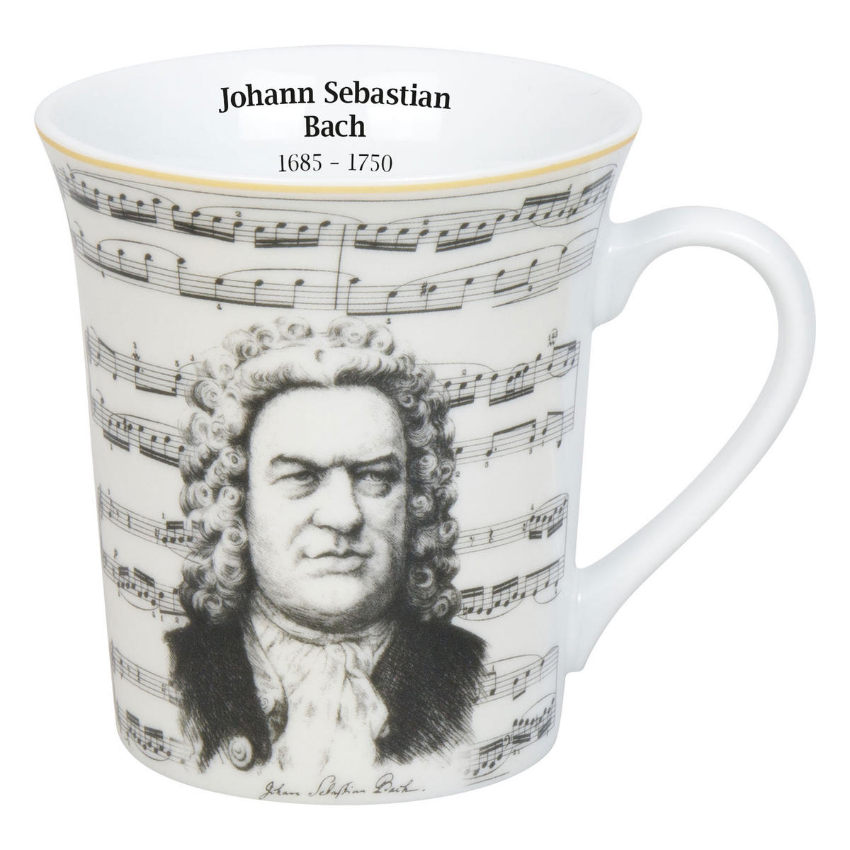 KAFFEEBECHER Komponisten Bach - Naturfarben, Keramik (0.41L) - Könitz