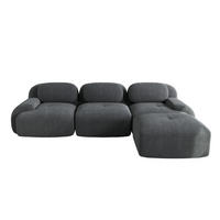 ECKSOFA 298/178/70 cm Grau Cord mit extra-breiten Armlehnen - Grau, Textil (298/178cm) - Oxeza