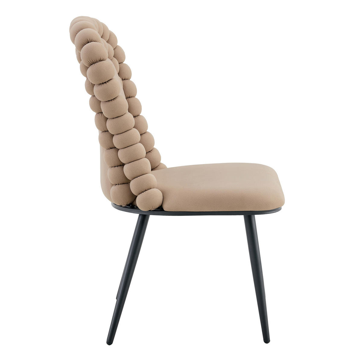 STUHL-SET DE-36757 2 Stück mit Kugelketten-Rückenlehne Camelfarben - Sandfarben, Metall (51/95/47cm) - ComfortXL
