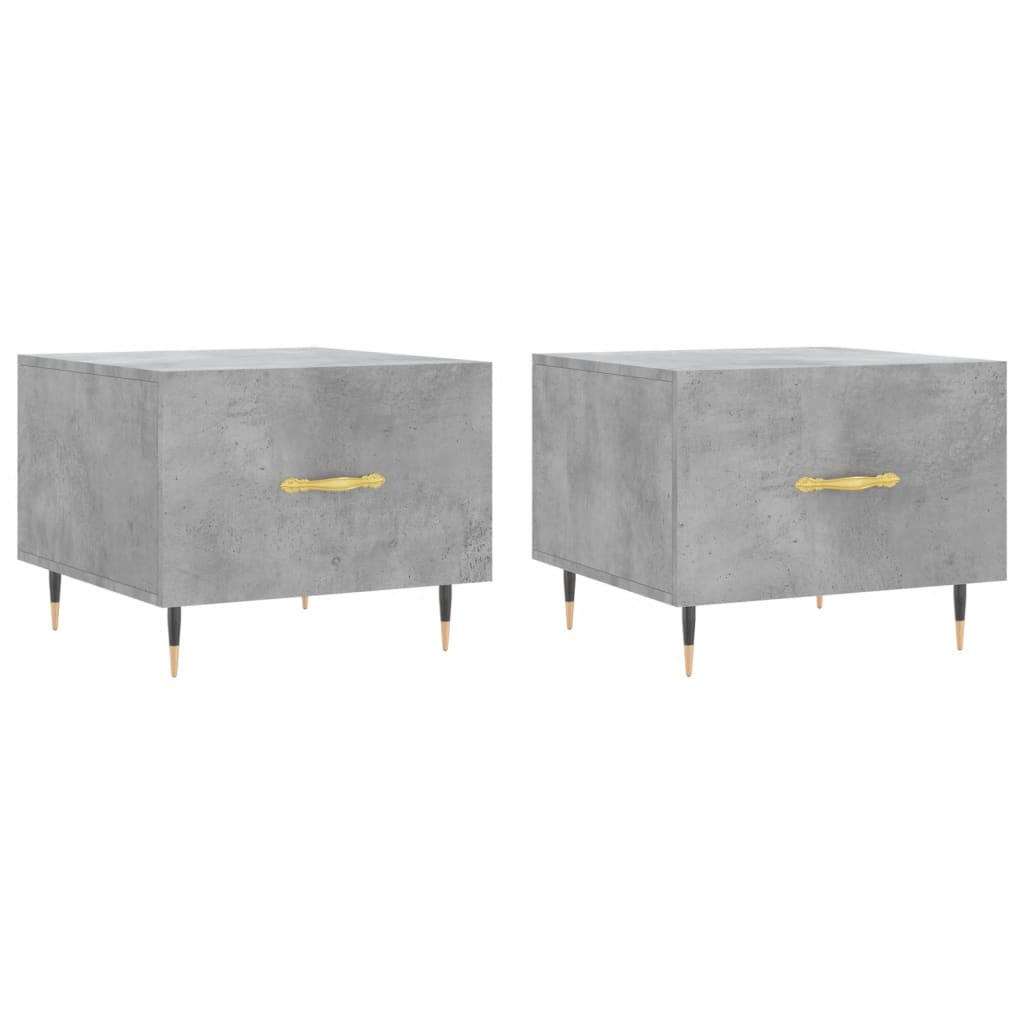 COUCHTISCHE 2 Stk. Betongrau 50x50x40 cm Holzwerkstoff - Grau, Holzwerkstoff (50/50/40cm) - furnicato