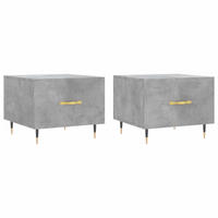 COUCHTISCHE 2 Stk. Betongrau 50x50x40 cm Holzwerkstoff - Grau, Holzwerkstoff (50/50/40cm) - furnicato