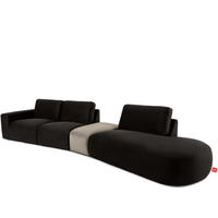 5-SITZER ECKSOFA ZUCCO Velour rechts, Braun - Braun, Textil (430/84/105cm) - KONSIMO®