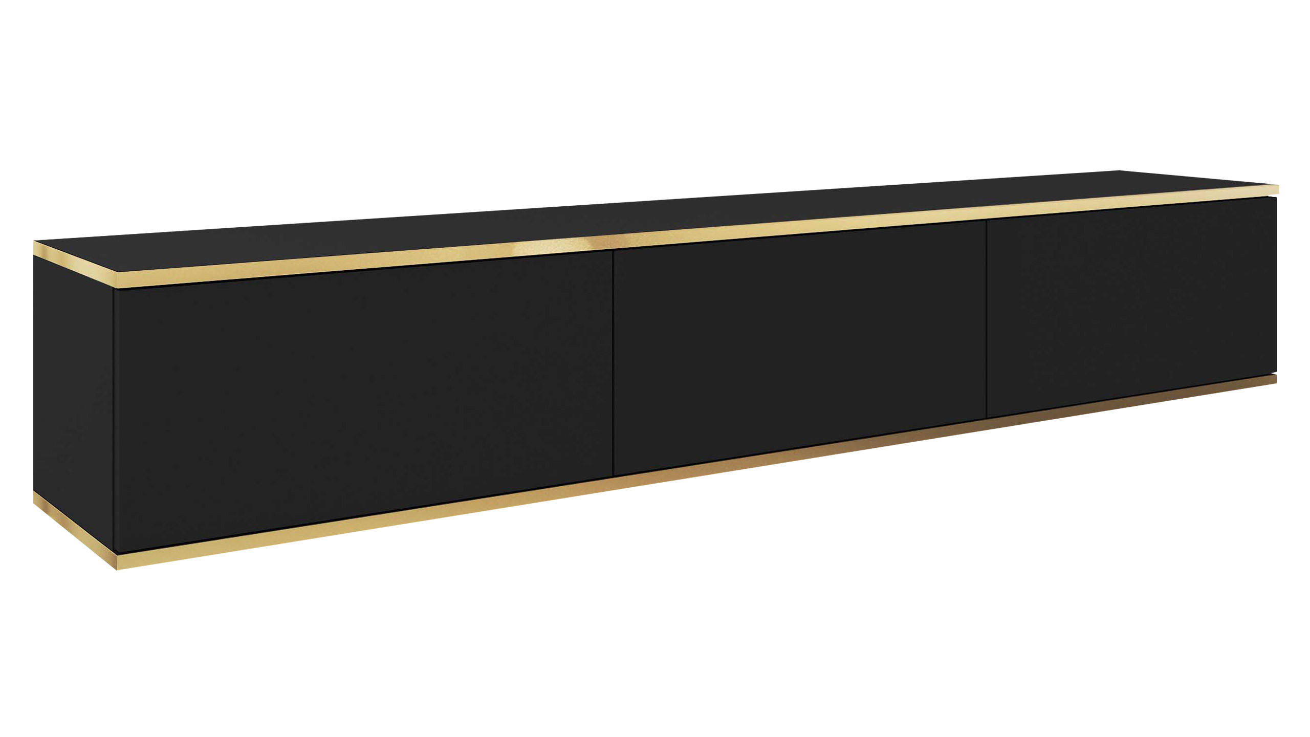 Mirjan24 Tv-Lowboard Schwarz 175x30x32 cm