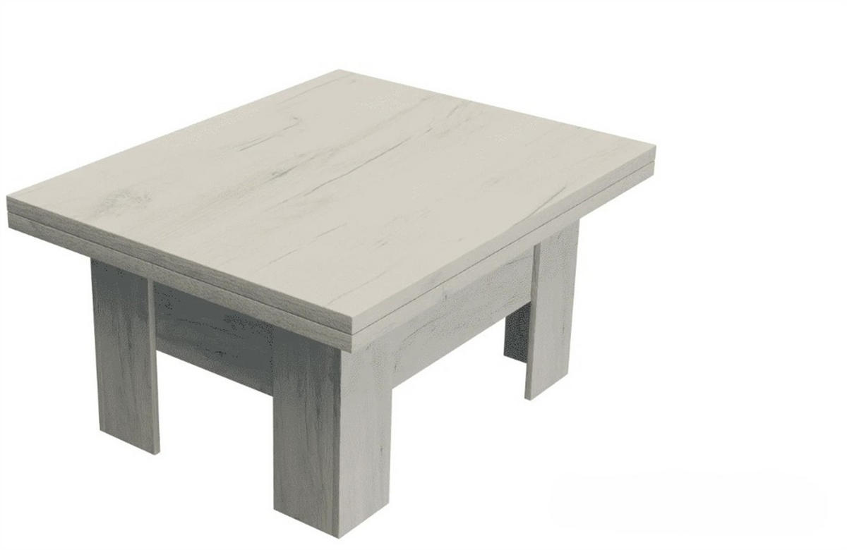 ESSTISCH ROKAR Ausziehbar 100 - 200 / 80 x 78 cm - Eiche Bianco/Weiß, Holz (100/80/78cm) - MASSENO