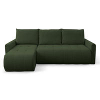 ECKSOFA Timmone Grün Chenille 230 cm - Schwarz/Grün, Kunststoff/Textil (230/149cm) - Selsey