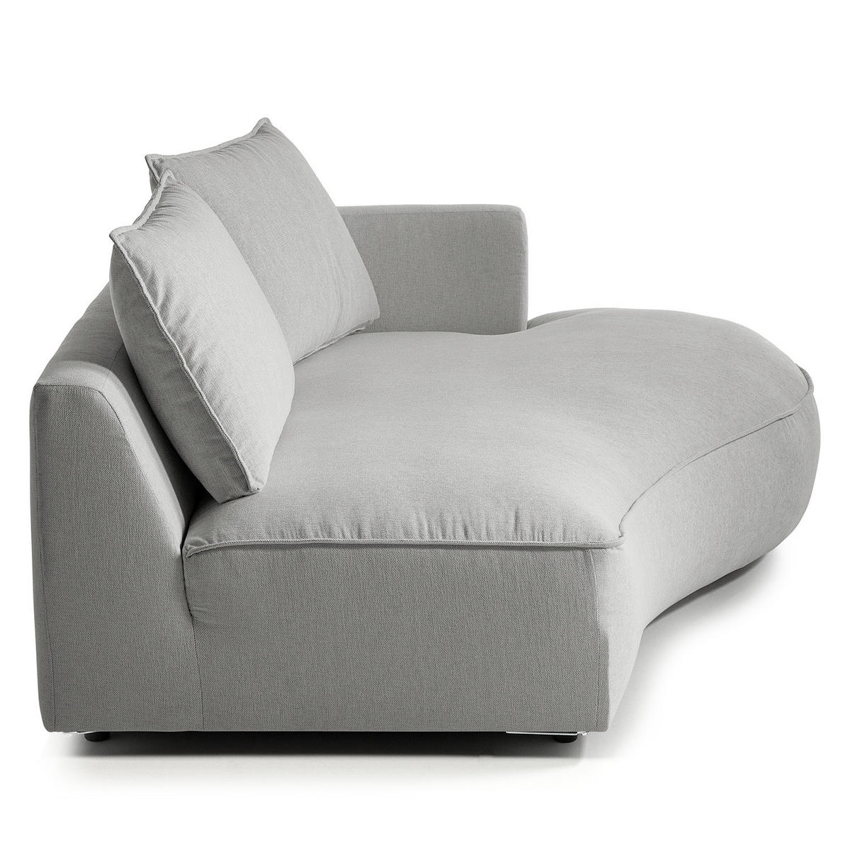 OTTOMANE - modular - Hellgrau/Schwarz, Kunststoff/Textil (196/82/146cm) - home24