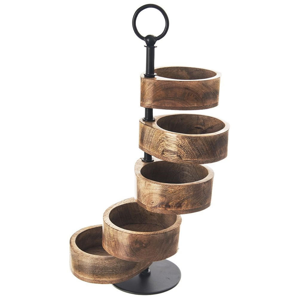 STÖCKIGE HOLZETAGERE MANGO 44,5 cm Natur / Schwarz - Naturfarben, Holz (10/44.5cm) - Orion 