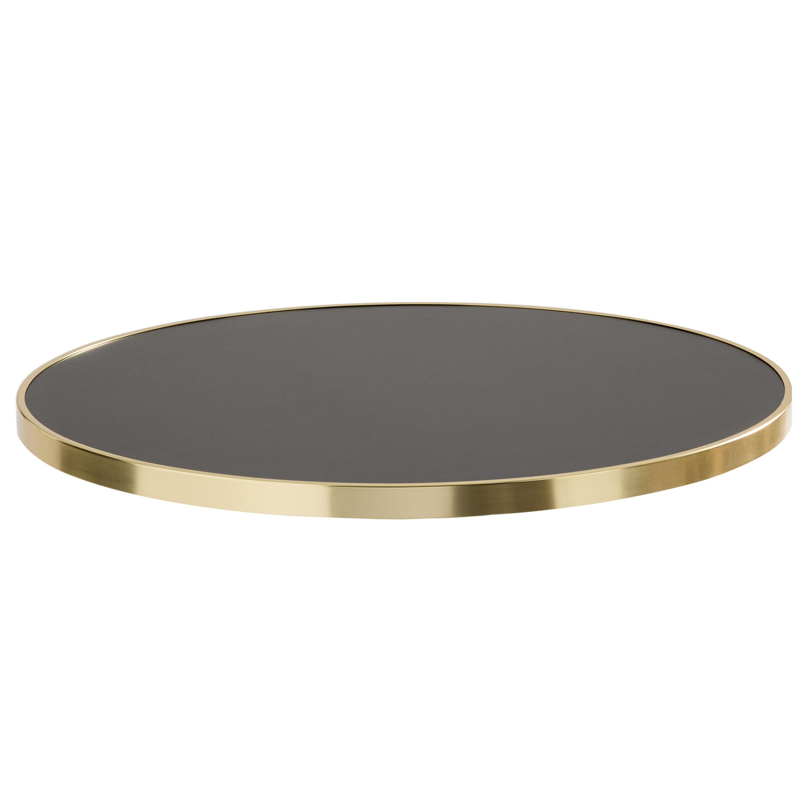 TISCHPLATTE runder 60 cm, Schwarz - Goldfarben/Schwarz, Metall (60/2.5/60cm) - Oviala