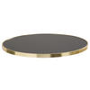 TISCHPLATTE runder 60 cm, Schwarz - Goldfarben/Schwarz, Metall (60/2.5/60cm) - Oviala