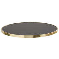 TISCHPLATTE runder 60 cm, Schwarz - Goldfarben/Schwarz, Metall (60/2.5/60cm) - Oviala