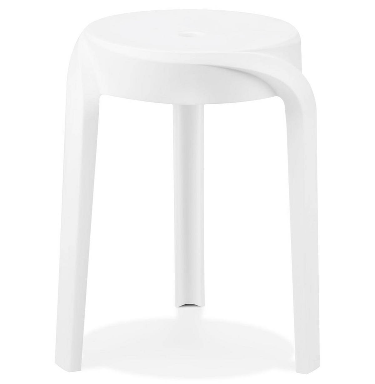 HOCKER POMPA weiß - Weiß, Kunststoff (36/45/35cm) - Légia Home
