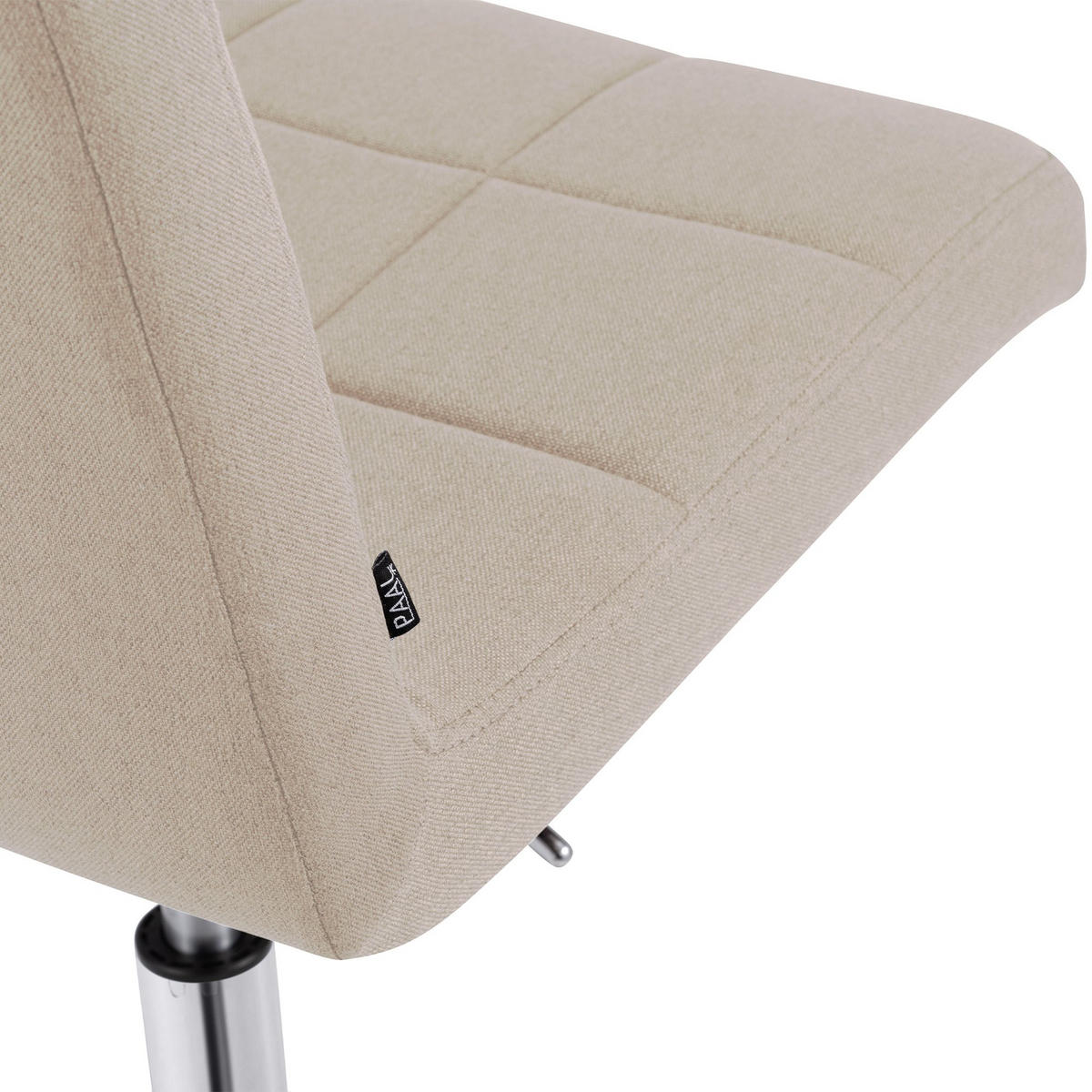 DREHSTUHL Stoff Creme - Chromfarben/Creme, Textil/Metall (47/93/56cm) - CLP