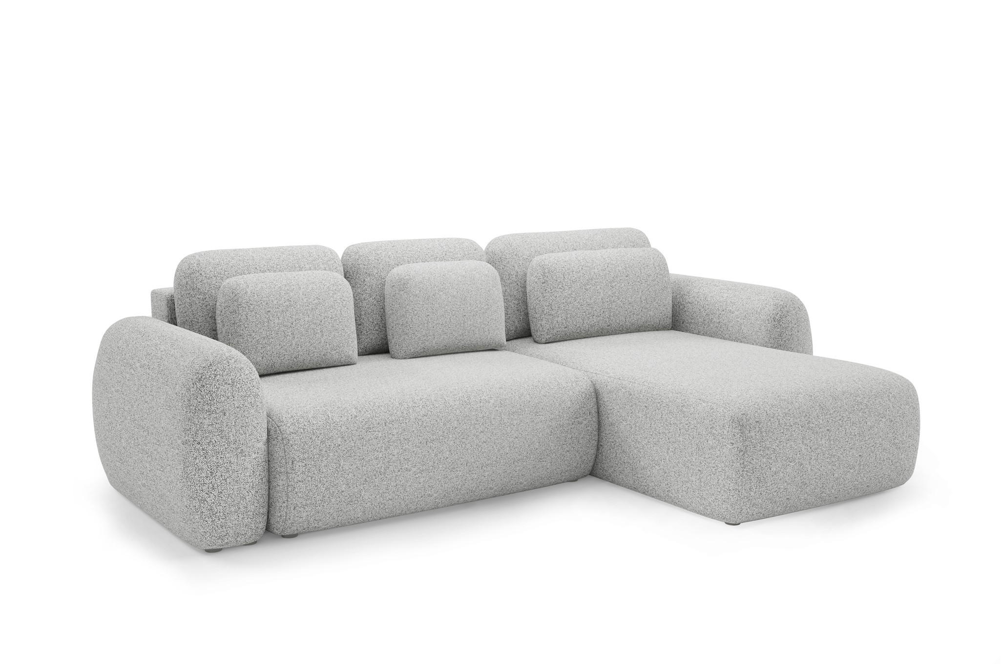 ECKSOFA Gaston Mit Schlaffunktion - Hellgrau, Holzwerkstoff/Textil (304/190cm) - Fun Möbel