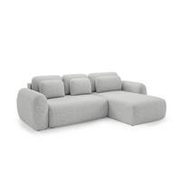 ECKSOFA Gaston Mit Schlaffunktion - Hellgrau, Holzwerkstoff/Textil (304/190cm) - Fun Möbel