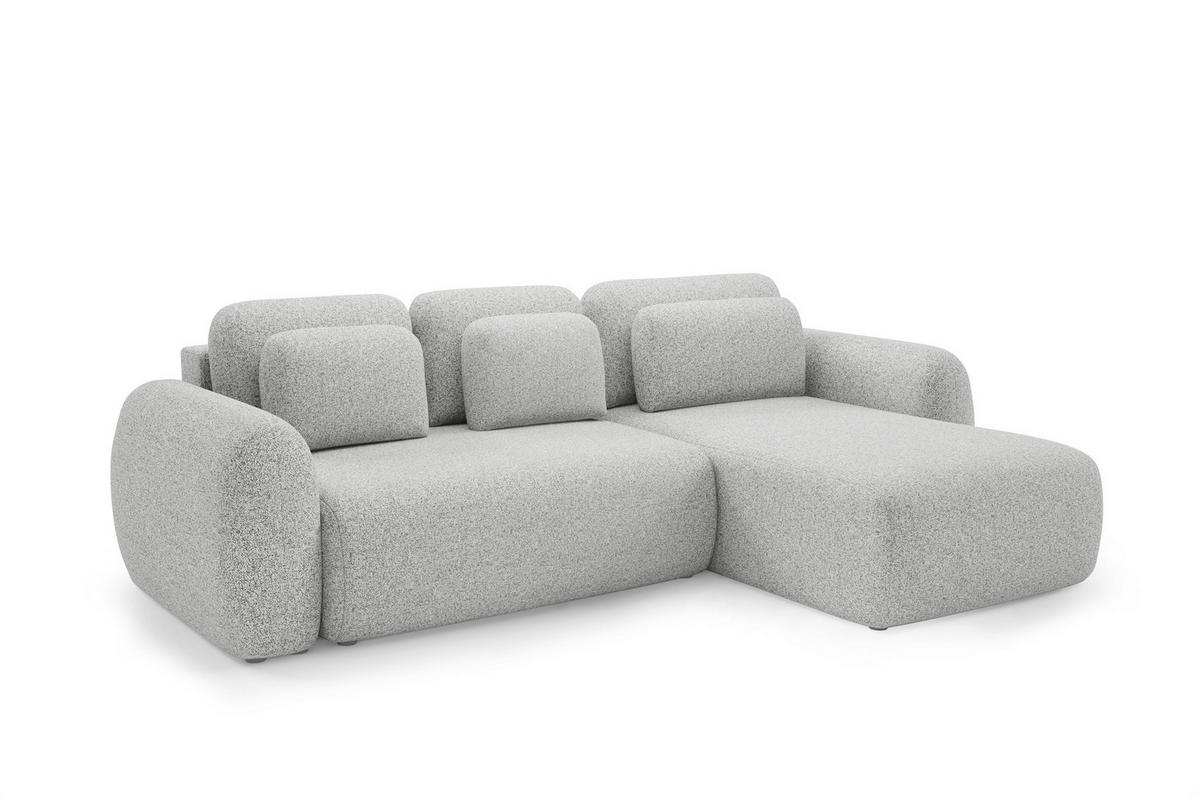 ECKSOFA Gaston Mit Schlaffunktion - Hellgrau, Holzwerkstoff/Textil (304/190cm) - Fun Möbel