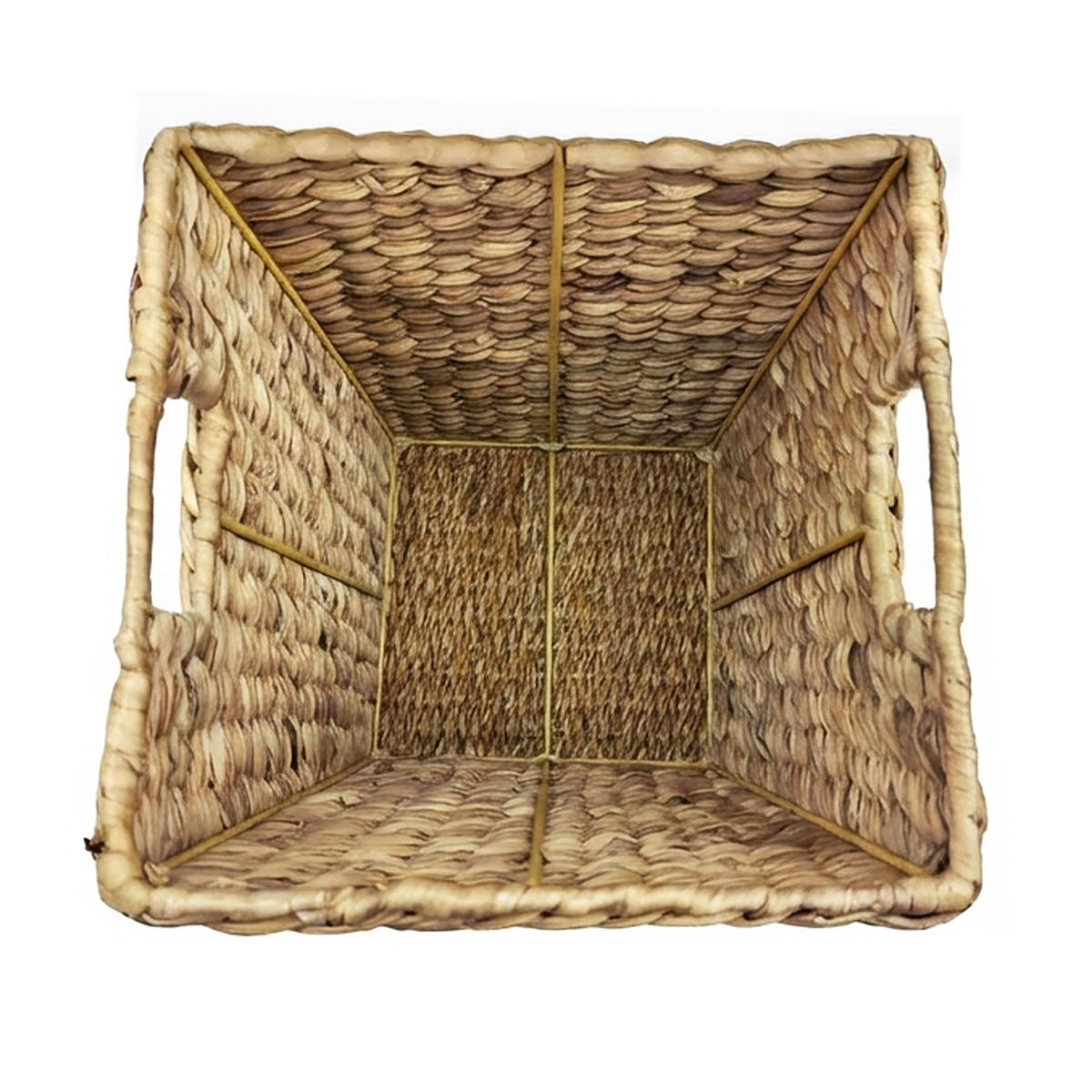 KOŠ Prirodna vodeni zumbul četvrtasti 10 l - svijetlo smeđa, tekstil/metal (25/30/25cm) - Relaxdays