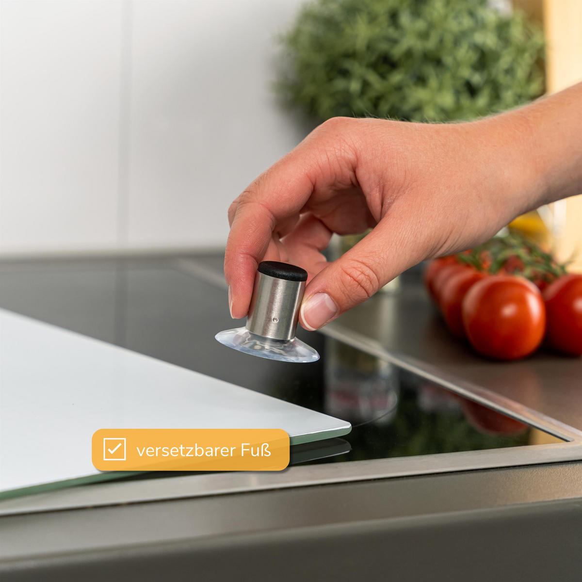 HERDABDECKPLATTEN-ERSATZFUSS 4er-Set - Edelstahlfarben, Metall (2/5.5/2cm) - bremermann