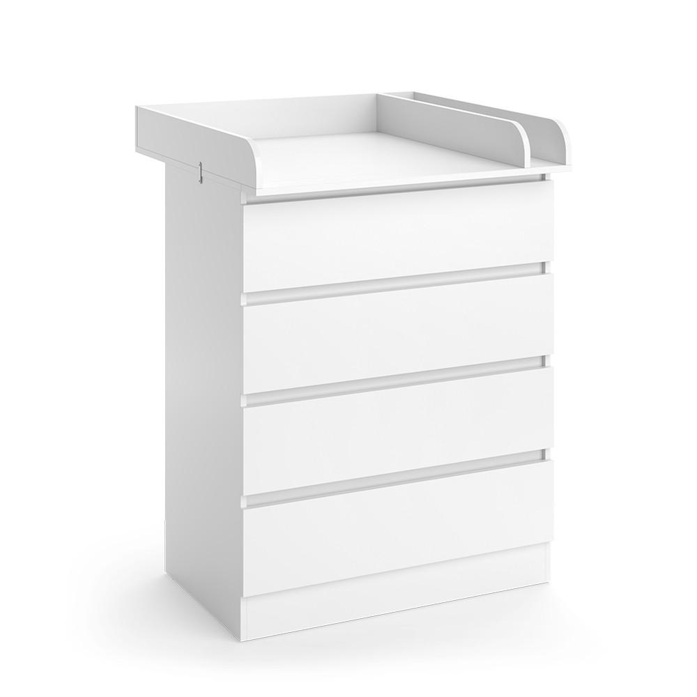 WICKELKOMMODE Emmi, Weiß, 80 x 111.6 cm mit 4 Schubladen - Weiß, Holzwerkstoff (80/111.6/76cm) - VitaliSpa