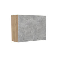 KÜCHENGLASSCHRANK R-Line, Beton/Goldkraft Eiche, 80 cm - Eichefarben/Grau, Holzwerkstoff (80/60/31cm) - Vicco