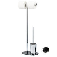 STAND-WC-GARNITUR, schwarz, Edelstahl - Schwarz, Metall (28.5/72.5/12cm) - bremermann