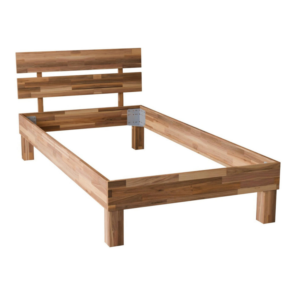 MASSIVHOLZBETT 100/200 cm aus Nussbaum - Braun, Holz (100/200cm) - MeinMassivholz