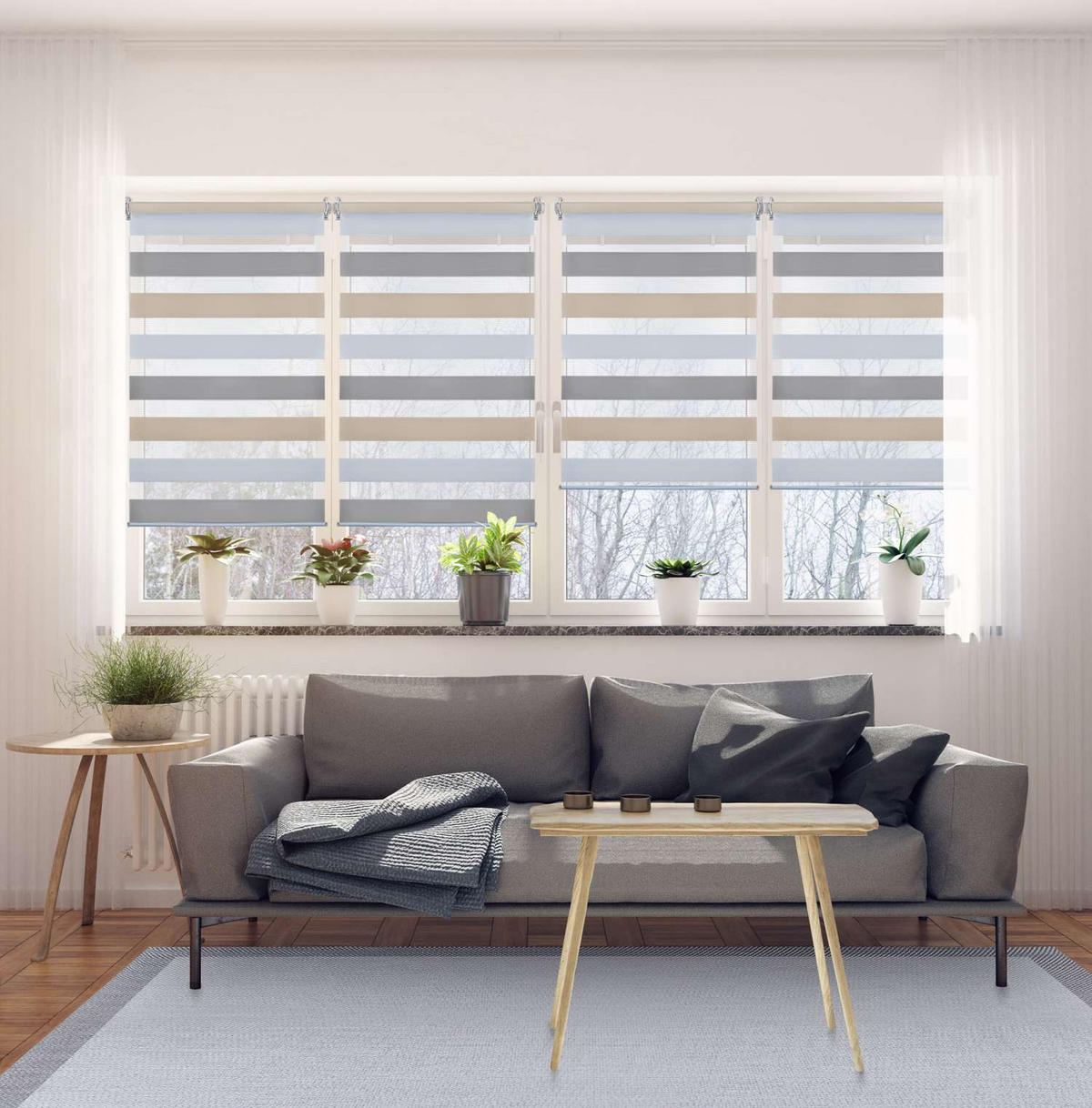 DOPPELROLLO Dreifarbig, 75 cm x 180 cm - Multicolor, Kunststoff (75/180cm) - STORESDECO