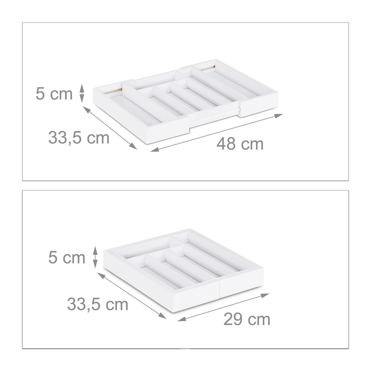 BESTECKKASTEN - Weiß, Holz/Holzwerkstoff (48/5/33.5cm) - Relaxdays