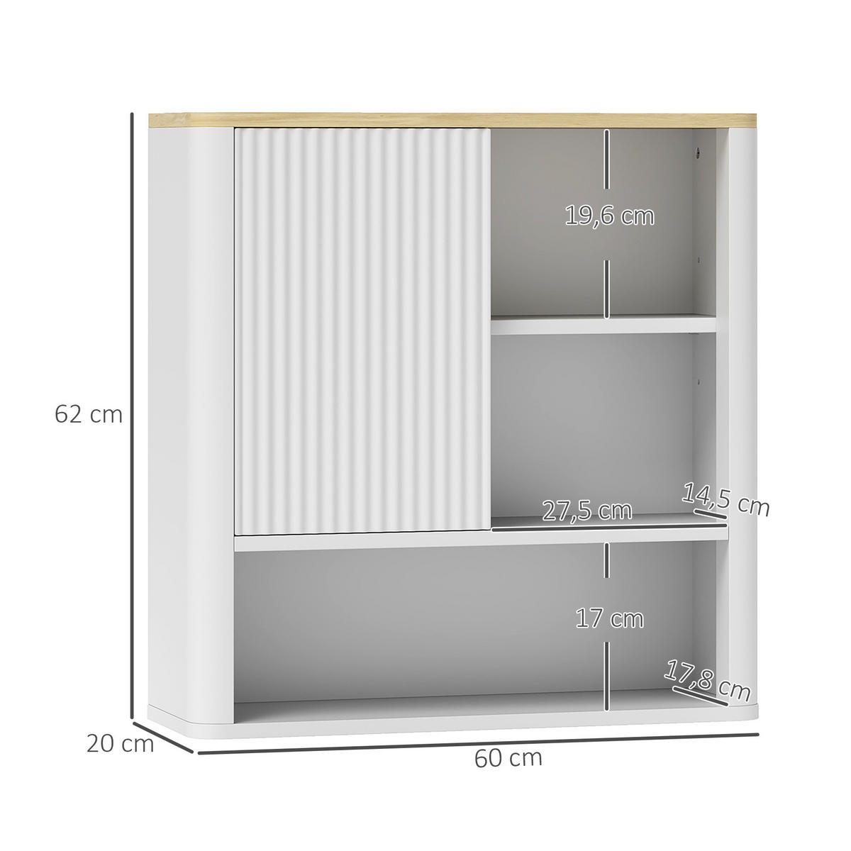 HÄNGESCHRANK Weiß 1 Stück - Weiß, Kunststoff (60/62/20cm) - GiPP
