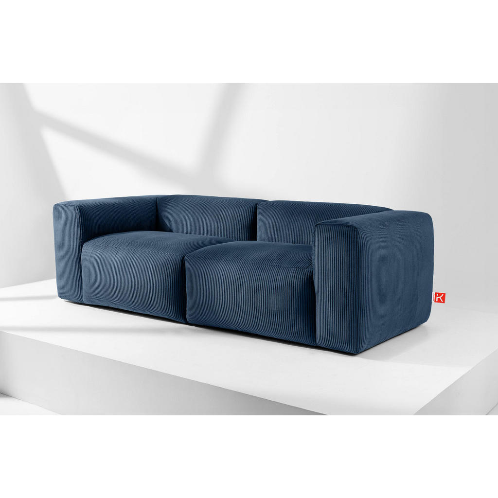 Thumbnail - Konsimo® 2,5-Sitzer-Modulsofa, Blau, Grün, Textil, einzeln stellbar,Freiform, 250x73x96 cm, Wohnzimmer, Sofas & Couches,...
