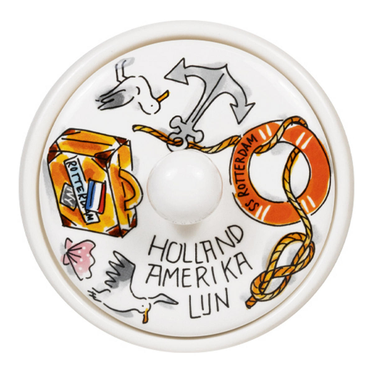 VORRATSDOSE Holland-Amerika Linie in Bunt - 12,5cm - Multicolor, Keramik (14/13/14.3cm) - Blond Amsterdam
