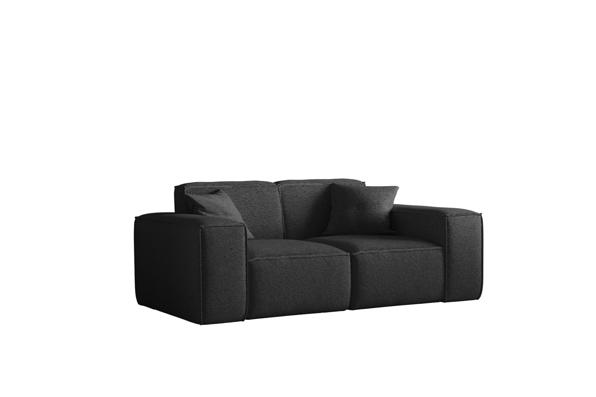 SOFA Celes Premium 2-sitzer Ascot Bukla - Schwarz, Holzwerkstoff/Textil (186/73/88cm) - Fun Möbel