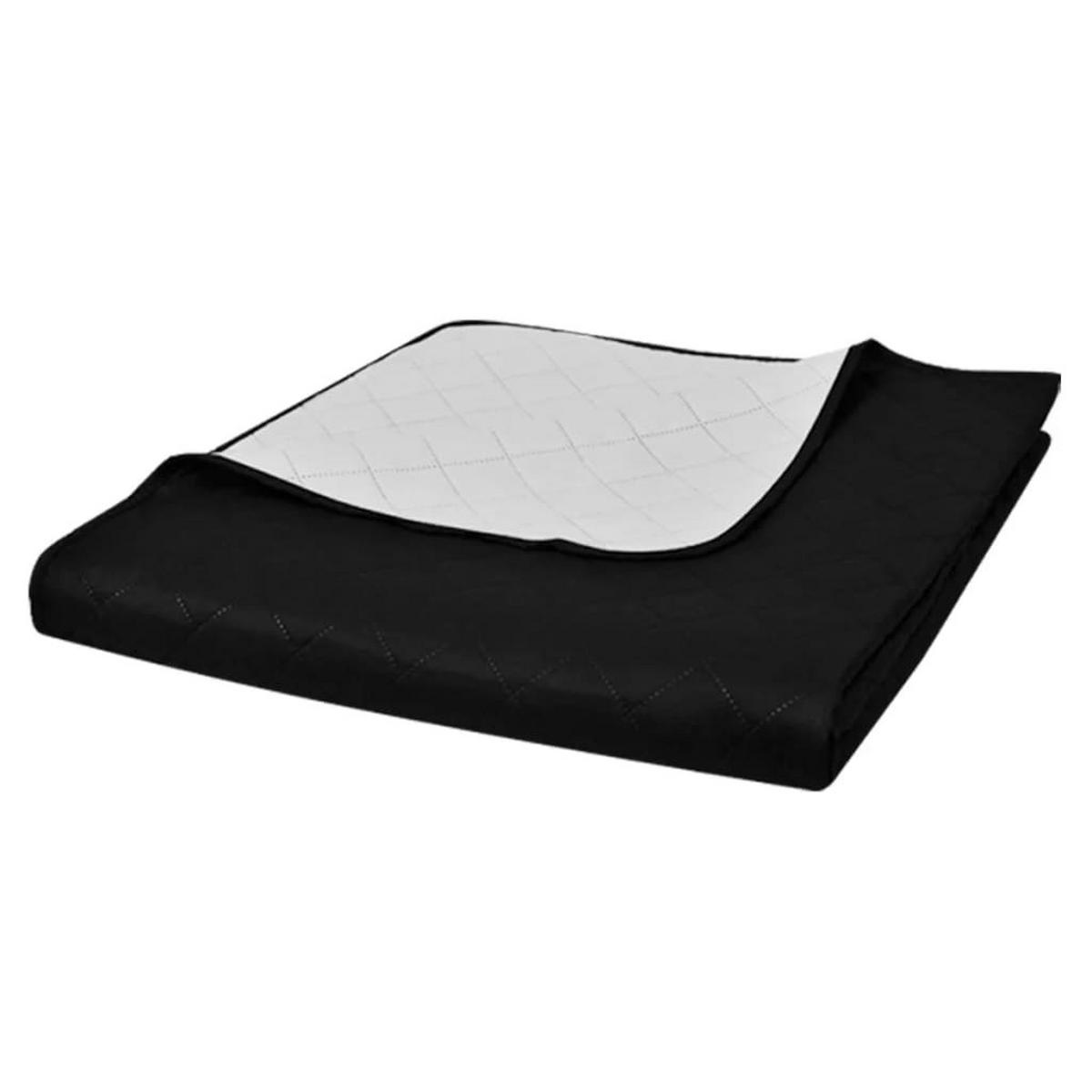 TAGESDECKE 220/240 cm aus Polyester Schwarz, Weiß - Schwarz, Textil (220/240cm) - vidaXL