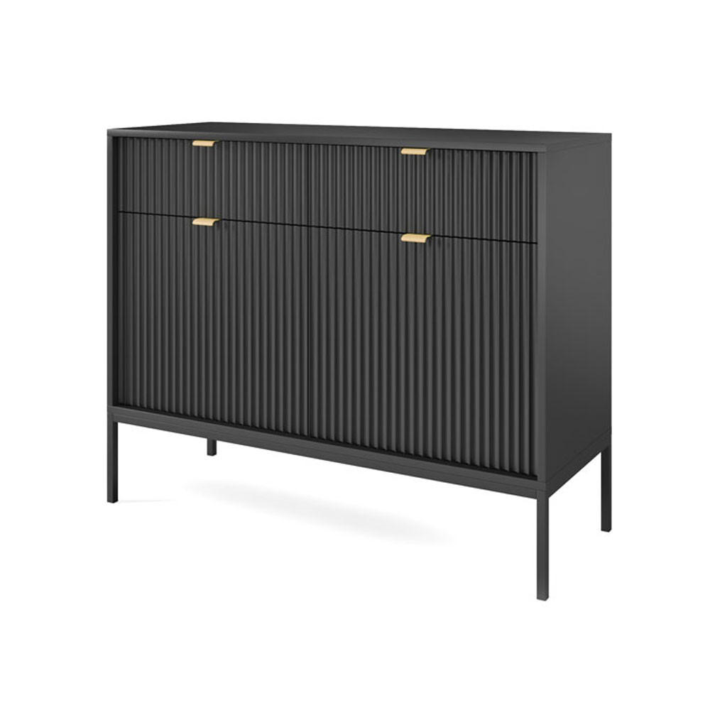 Feldmann-Wohnen Kommode Schwarz 104x83x39 cm