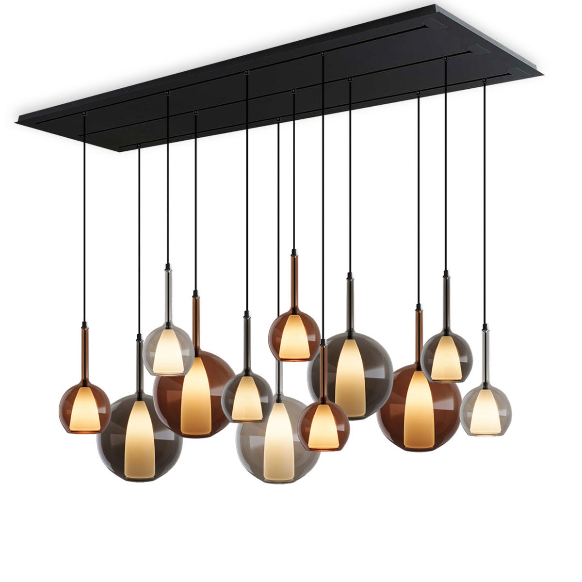 HÄNGELEUCHTE Belluna Mehrfarbig Ø 14/24cm - Multicolor, Glas (24/24/45cm) - s.luce