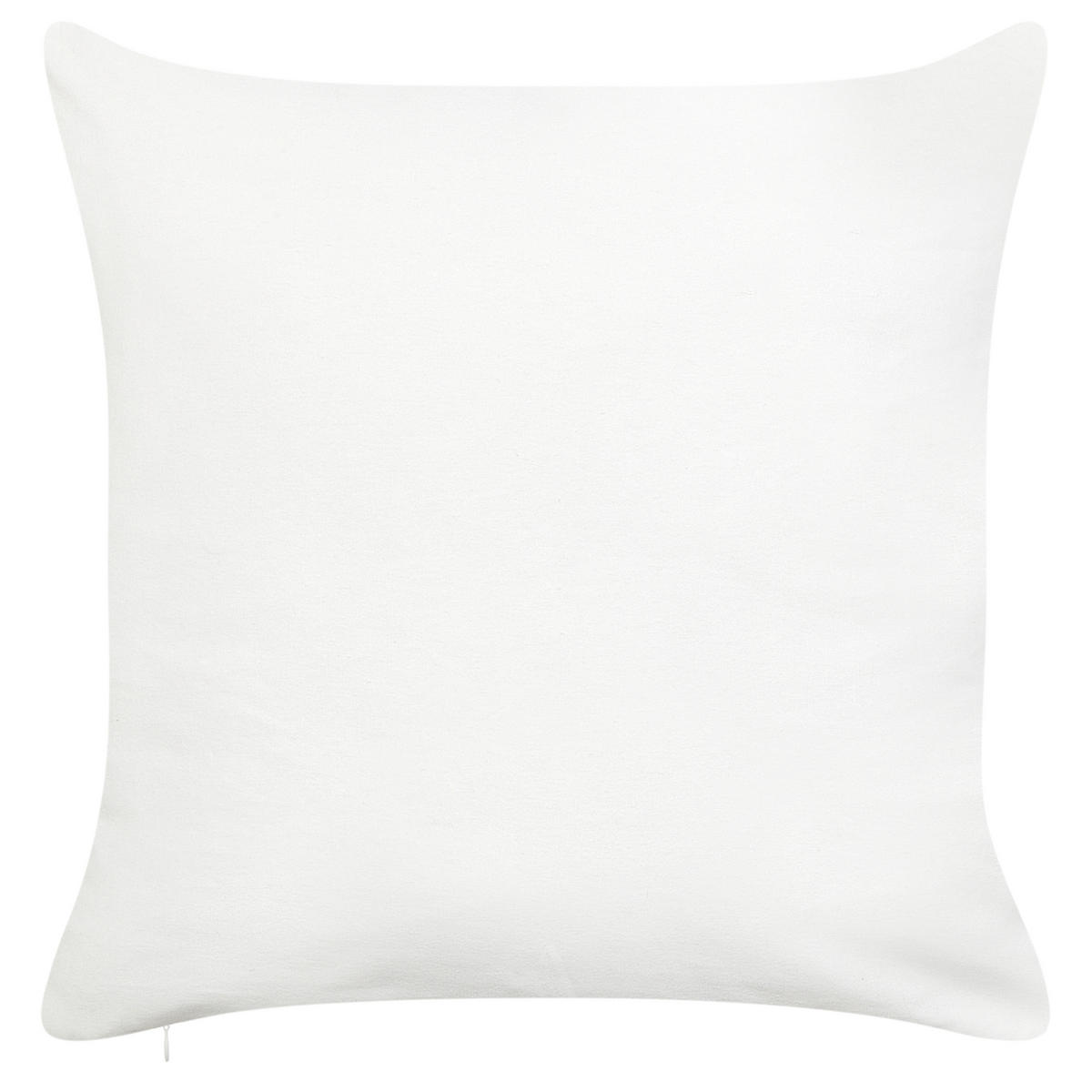 Dekokissen 2er-Set Cremeweiß 45/45 cm Pretzel - Rot/Weiß, Naturmaterialen (45/45cm) - Beliani