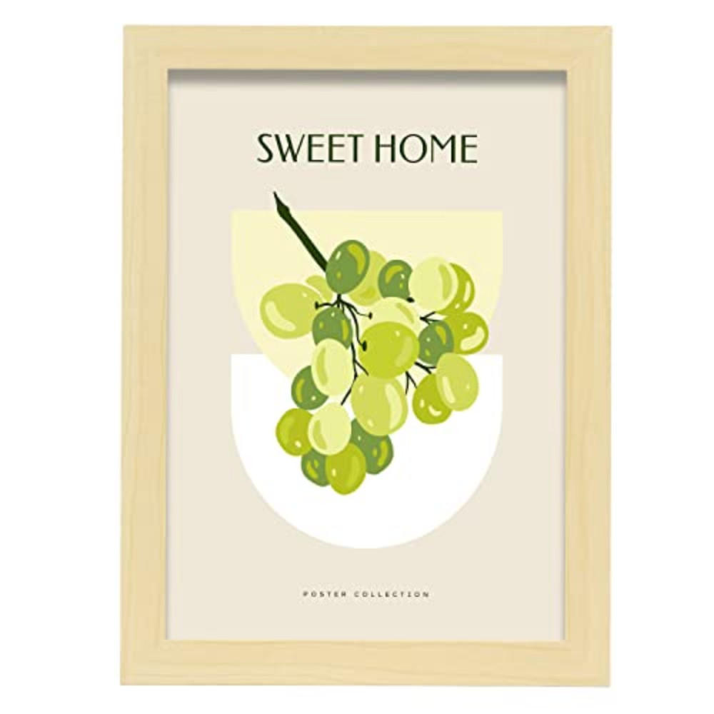 POSTER Abstrakt Pop Art A4 Rahmen Aus Hellem Holz - Beige, Papier (29.7/5/21cm) - Nacnic