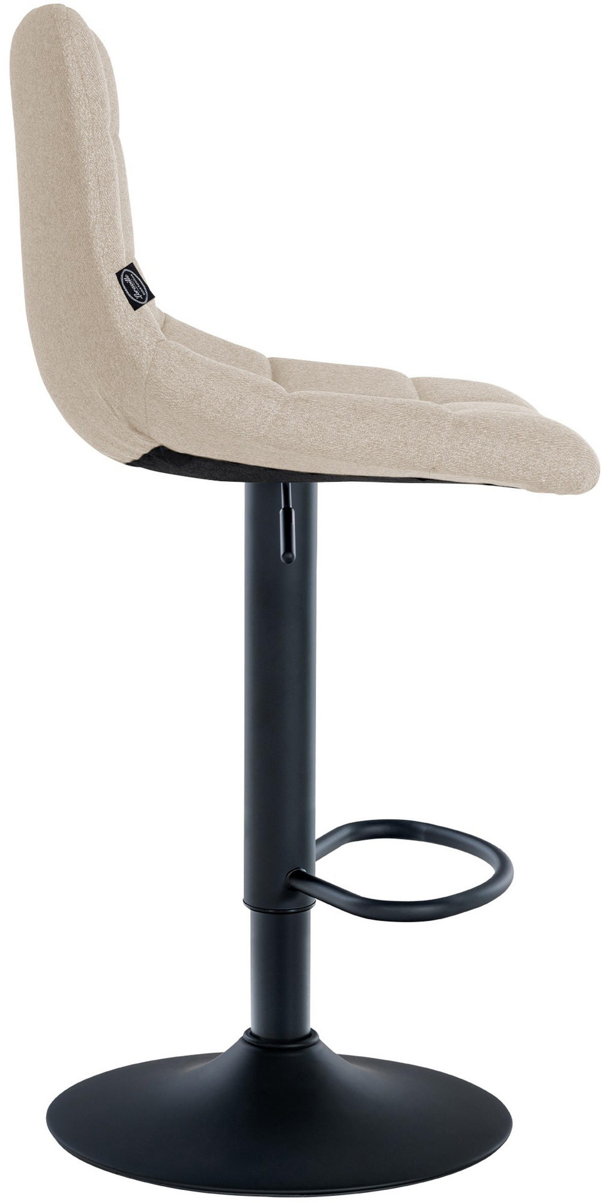 BARHOCKER 2er Set James Stoff schwarz creme - Schwarz/Naturfarben, Textil/Metall (43/108.5/46.5cm) - TPFLiving