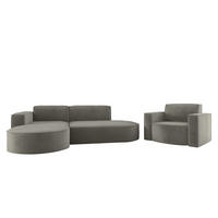 SOFASET Palma In Noel - Grau, Holzwerkstoff/Textil (236/78/165cm) - Fun Möbel