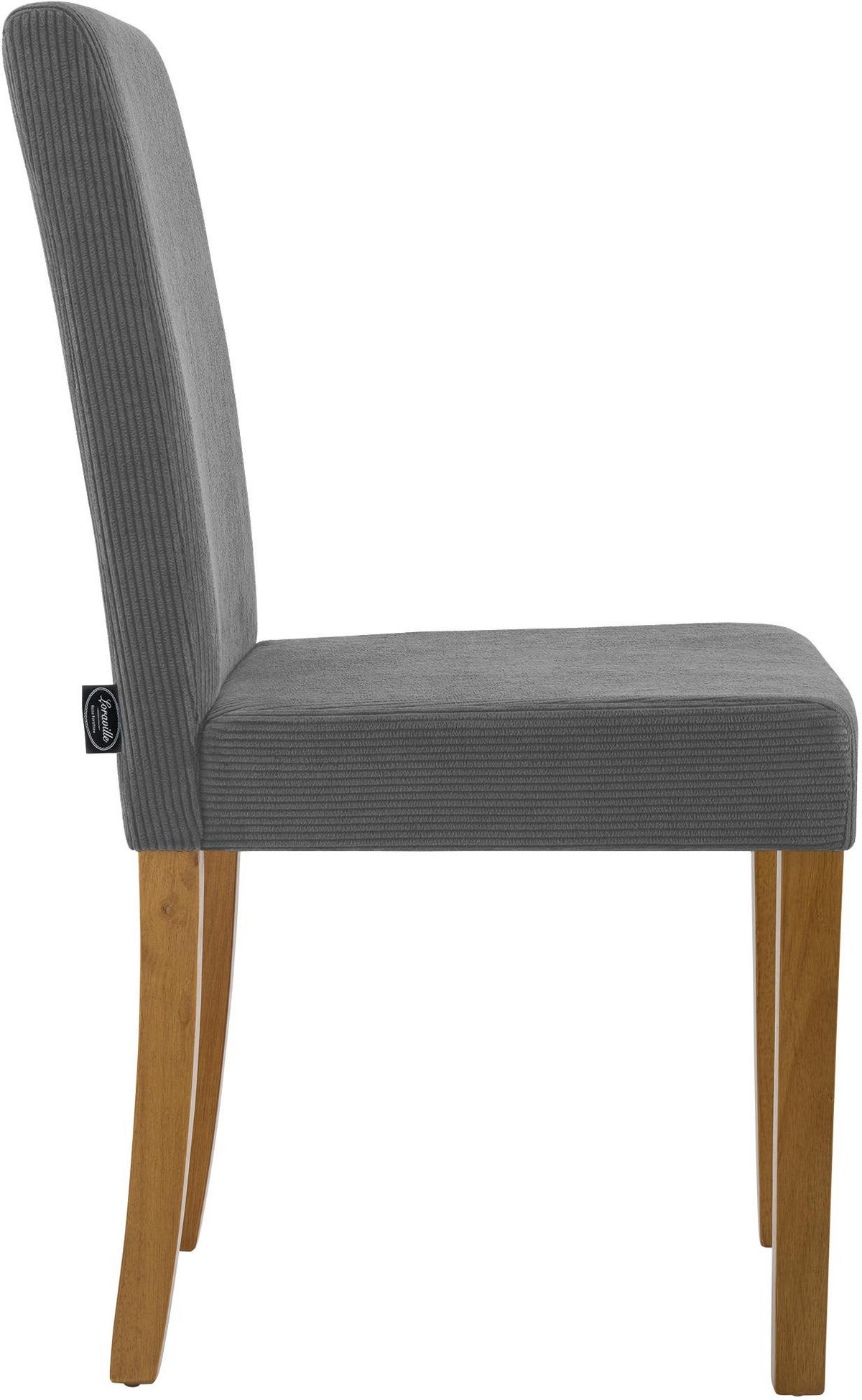 ESSZIMMERSTUHL 2er Set Dalan Cord Grau Antik-Hell Wohnzimmerstuhl - Grau, Textil (41/91/47cm) - DELUKE