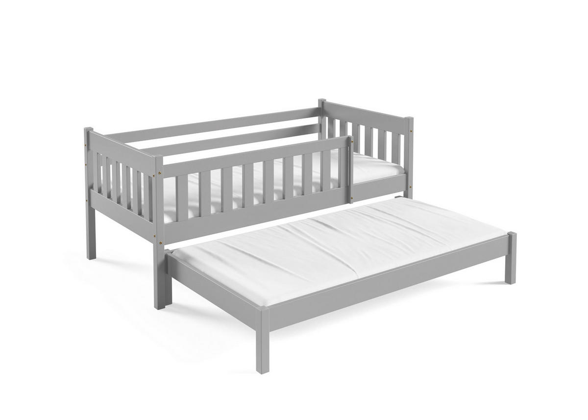 KINDERBETT STELLA 80x160 cm Hellgrau - Hellgrau, Holz (80/160cm) - MASSENO