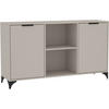 KOMMODE Home mit 2 Türen, mit Griffen, Kaschmir - Kaschmir/Schwarz, Holzwerkstoff (150/85/40cm) - Beautysofa