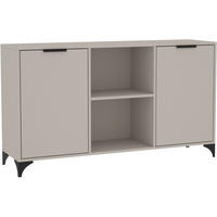 KOMMODE Home mit 2 Türen, mit Griffen, Kaschmir - Kaschmir/Schwarz, Holzwerkstoff (150/85/40cm) - Beautysofa