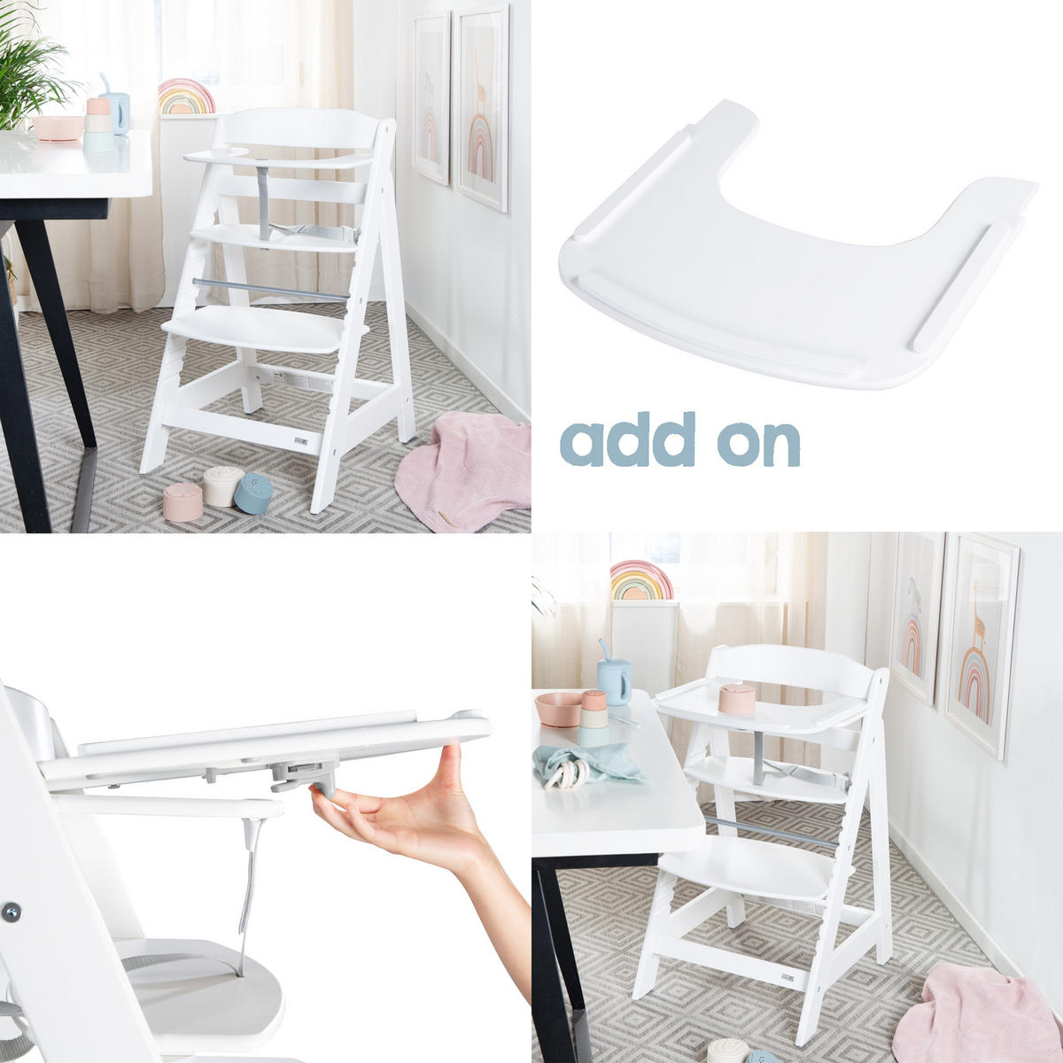 KINDERHOCHSTUHL Sit Up Flex Weiß - Weiß, Holzwerkstoff (44.5/80/54cm) - Roba