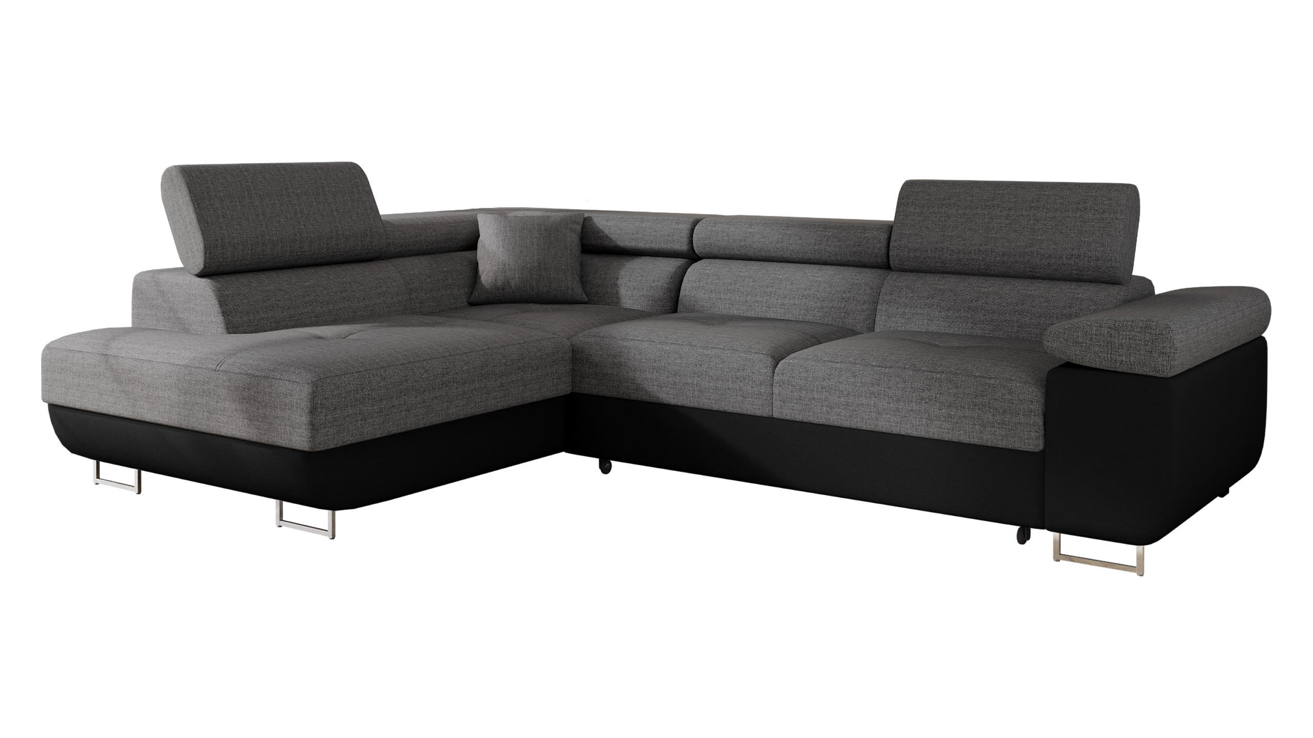 ECKSOFA Torezio, Seite: Links - Graphitfarben, Holz/Textil (274/203cm) - MIRJAN24