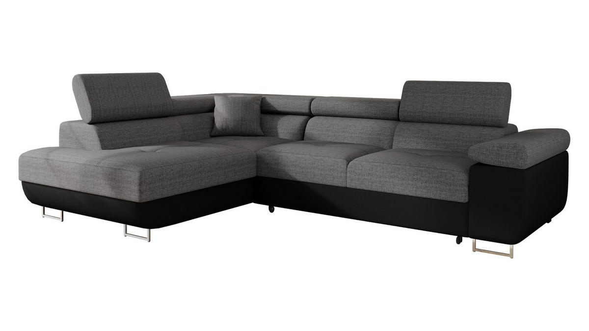ECKSOFA Torezio, Seite: Links - Graphitfarben, Holz/Textil (274/203cm) - MIRJAN24
