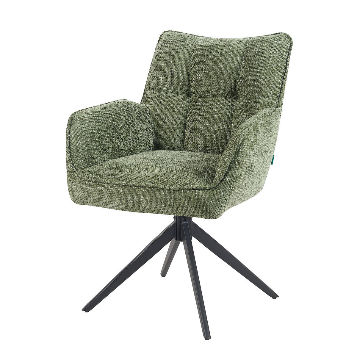 DREHSTUHL Mika-Enya - Schwarz/Grün, Textil/Metall (59/84/66cm) - DUBI Möbel